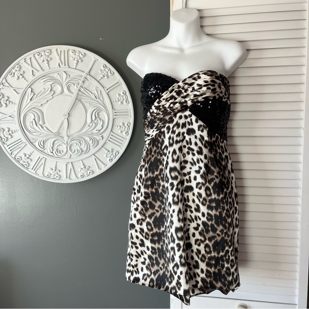 Leopard sequin dress